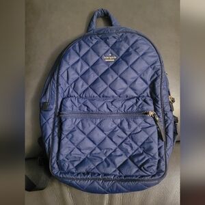 Kate Spade NY Wilson Road Quilted Small Bradley backpack in navy blue nylo